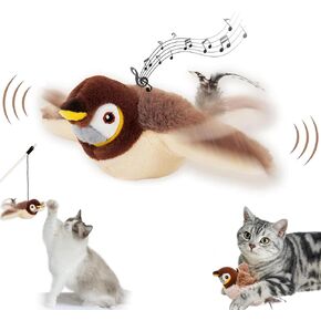 لعبة Cat Cat Bird Cat التفاعلية ، 2025 لعبة طيور طيران جديدة ، ألعاب القطط الطائر للقطط الداخلية ، لعبة أرفف لعبة الطائر التفاعلية ، لعبة طيور ، محاكاة.