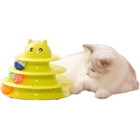 برج Catstages ، لعبة مسار القط التفاعلية المكونة من 3 مستويات مع 6 كرات غزل في صندوق ، لعبة Cat متعة متينة ، لجميع سلالات القطط ، ألعاب الذاتي القاتلة ، الوردي in Kuwait