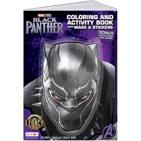 كتاب تلوين النمر الأسود | كتاب النشاط أعجوبة | Marvel Superhero تلوين | قناع النمر الأسود مع حزام مرن | مرخص رسميا