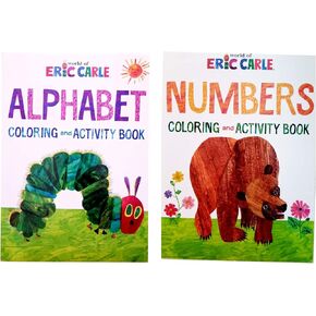Best Bargins World of ERIC Carle Numbers & Alphabet Coloring Activity Books Set Bundle