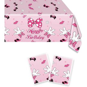 2pcs pink mouse party tableth ، زخرفة حفلة عيد ميلاد الوردي الماوس