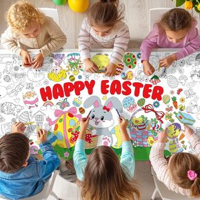 ZMLM Easter Coloring Tableloth Poster Art and Marks for Kids ، Laper Colling Banner for Kids Higts Activity Games Toys Classroom Party (Easter)