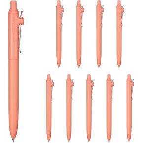 三菱鉛筆 UNIBALL ZENTO MODEL SWANDBALL PEN ، حبر أسود قائم على الماء ، حبر أسود قائم على الماء ، مع تقليل الاحتكاك ، برتقالي من الطوب ، حزمة 10 (UBNZSC38.38)