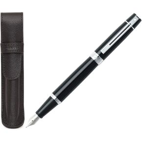 SHEAFFER 300 GRAL Black Pen مع مجموعة الهدايا المطلية بالكروم والمطابقة (Rollerball)