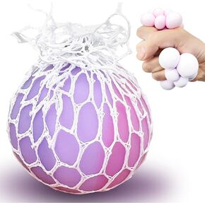 Ztatu Grape Mesh Squishy Ball Calls للبالغين (1pcs) ألعاب Fidet Squishy Fidet Round Ball ، وضغط كرات الإجهاد على التوحيد ألعاب الحسية للأطفال التوحد من سلة عيد الفصح.