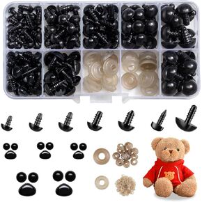 عيون السلامة للكروشيه ، عيون الكروشيه مناسبة ل amigurumi teddy bear diy الحرف الصعوب صنع ، 12 مم عيون 10 مم 6 مم 9 مم 9 مم 270pcs المجموع