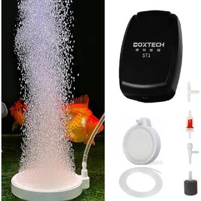 UPETTOOLS Aquarium Bundle - ST1 Fish Tank Air Pump and 1.97 Inch Air Stone Disc (White) Aquarium Air Bubbler