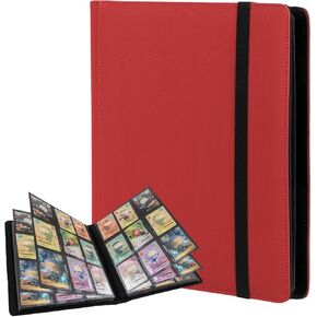 Trading Card Binder 9 Pocket, Fvxldcz PU Cover Card Collection Binder 540 Cards Sleek Side-Loading Card Album, Sturdy Card Collection Folder for TCG, MTG, Yugioh, Sport Cards (Black)