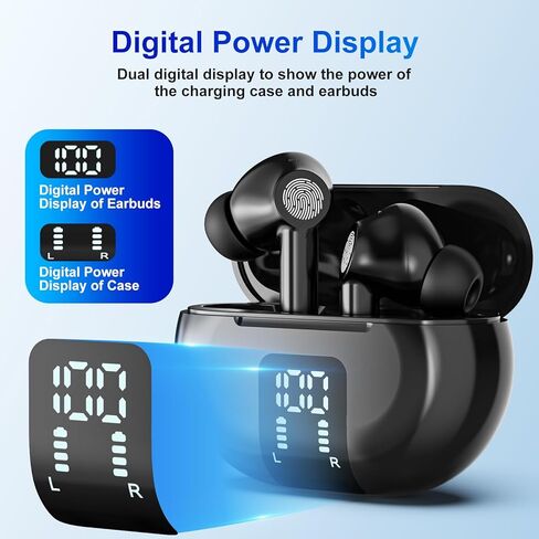 AI Language Translation Earbuds Translator in Real Time 0.5S,Two-Way Bluetooth Translator Device with APP for 144+ Languages Translation Packs,Spanish English Translation Headphone,M10 (Black) in Saudi Arabia