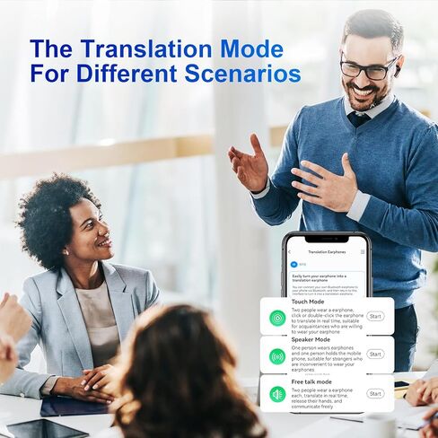 AI Language Translation Earbuds Translator in Real Time 0.5S,Two-Way Bluetooth Translator Device with APP for 144+ Languages Translation Packs,Spanish English Translation Headphone,M10 (Black) in Kuwait