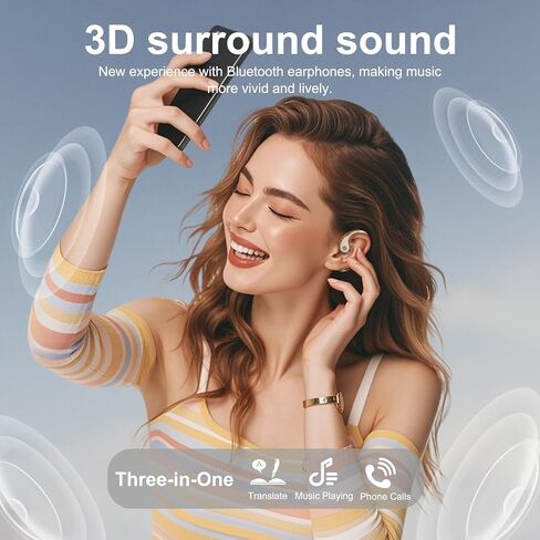 Language Translation Earbuds with Display, 3-in-1 AI Translator Earbuds, Real Time 144 Language Translator Earbuds for iOS and Android, Suitable for Business Travel Study (Beige) in Saudi Arabia