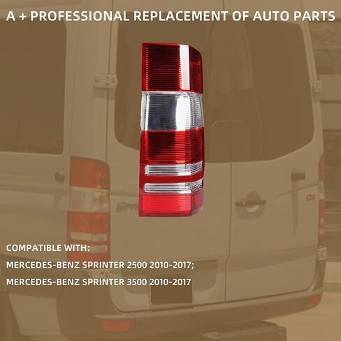 Dasbecan Tail Light Assembly w/Bulbs Compatible With Mercedes-Benz Sprinter 2500 3500 2010-2017 Left Driver Side Rear Lamp Replaces# MB2800136 9068202664 in Kuwait