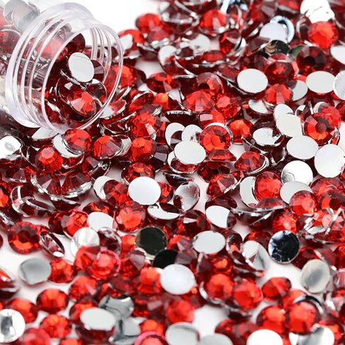 15000 PCS Red AB Rhinestones Bulk Flatback ، SS20/5MM Non-Hotfix Crystal Round Rohenestons in Kuwait