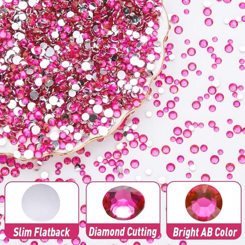 15000 PCS Red AB Rhinestones Bulk Flatback ، SS20/5MM Non-Hotfix Crystal Round Rohenestons in Kuwait