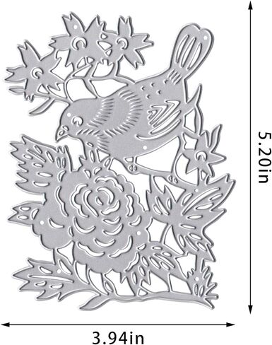 Spring Bird Metal Cutting Dies for Card Making, Leaf Flower Frame Die Cuts Holly Pine Bird Background Dies Stencils Embossing Template for Craft Scrapbooking DIY Photo Album Decorations in Saudi Arabia