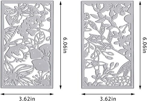 Spring Bird Metal Cutting Dies for Card Making, Leaf Flower Frame Die Cuts Holly Pine Bird Background Dies Stencils Embossing Template for Craft Scrapbooking DIY Photo Album Decorations in Saudi Arabia