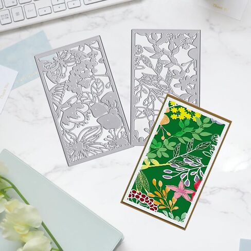 Spring Bird Metal Cutting Dies for Card Making, Leaf Flower Frame Die Cuts Holly Pine Bird Background Dies Stencils Embossing Template for Craft Scrapbooking DIY Photo Album Decorations in Saudi Arabia