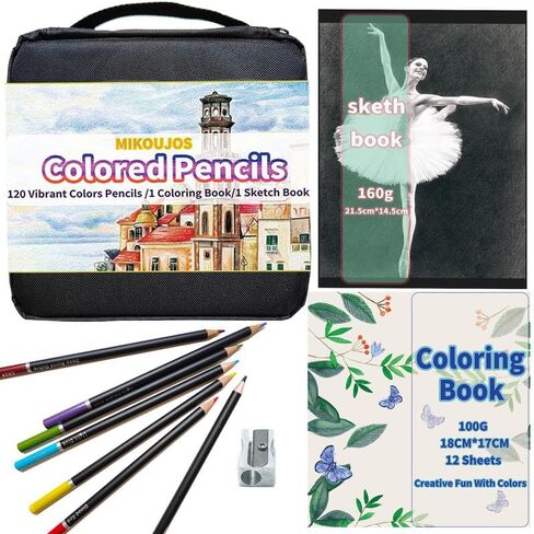 120 pcs Colored Pencils Set, Color pencils with Coloring Book,Sketchpad,Travel Case|Professional Art Pencil kit for Artist Kids Teens Coloring Drawing ,Soft Core,Oil Based,Professional Art Set in Saudi Arabia