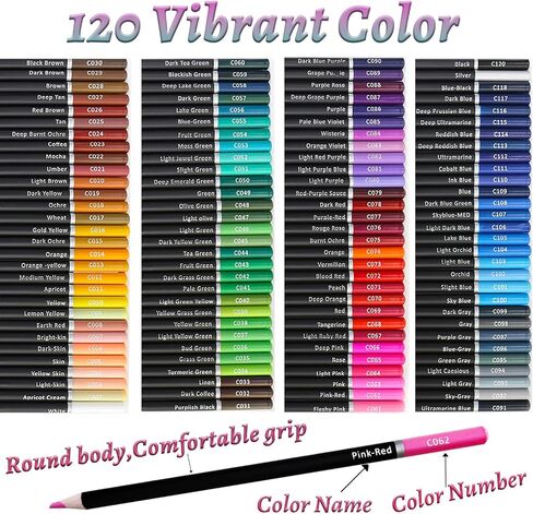 120 pcs Colored Pencils Set, Color pencils with Coloring Book,Sketchpad,Travel Case|Professional Art Pencil kit for Artist Kids Teens Coloring Drawing ,Soft Core,Oil Based,Professional Art Set in Saudi Arabia