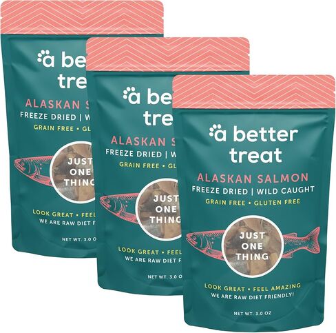 A Better Treat – Freeze Dried Salmon Dog Treats, Wild Caught, Single Ingredient | Natural High Value | Gluten Free, Grain Free, High Protein, Diabetic Friendly | Natural Fish Oil | Made in The USA in Kuwait