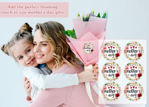 WhatSign 36Pcs Happy Mothers Day Labels Stickers 1.5" Floral Mothers Day Gift Tags Stickers Mothers Day Presents Labels Stickers for Envelope Seal Cards Boxes Gift Wrap Party Favors Decorations in Saudi Arabia