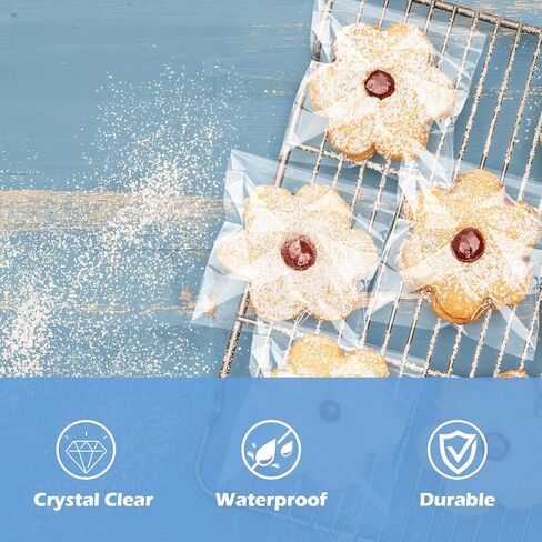 70 Pcs Cellophane Bags, Self Sealing Cookie Bags, Reusable Treat Bag, Clear Plastic Bag for Treats, Candy, Bakery Packaging, Party Favors, Jewelry, Coins, Products (4x6) in Saudi Arabia