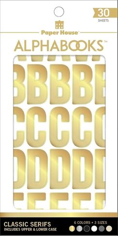 Paper House Productions Alphabooks 30-Sheet Foil Alphabet Letter Sticker Folio for Scrapbooking and More, Classic Block in Saudi Arabia