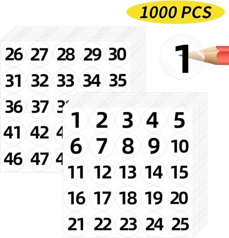 1 إلى 100 ملصقات الأرقام المتتالية ، ملصقات أرقام شفافة 0.4 بوصة ملصقات للمخزون ، التخزين ، التنظيم ، الصناديق ، الصناديق ، صندوق الأدوات ، الخزانة (3000 ملصقات ، أسود) in Kuwait