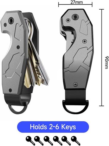 Zeeker Compact Key Organizer Keychain with Built-in Tools – Holds 1-6 Keys, Includes Bottle Opener, Hex Wrench, and Serrated Cutter – Minimalist Key Holder for Men and Women in Saudi Arabia