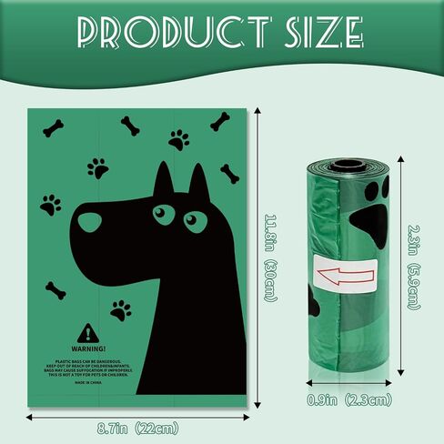 Dog Poop Bags, 1200 Count Heavy Duty Waste Bags for Dog, Doggy Poop Bags for Outdoor Walk | Leak-proof | Sturdy | Easy Open | Scented (Deep Green, 1200 Count (80 Roll)) in Saudi Arabia