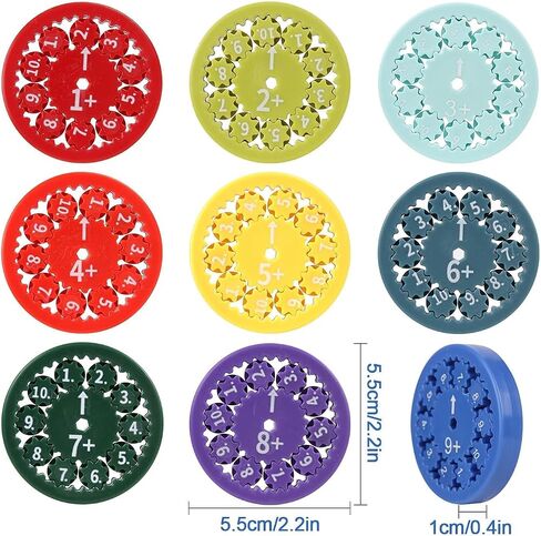 Math Fidget Spinners, Math Fact Spinner, 18 PCS Math Spinners for Kids, Kindergarten Math Learning & Education Toys, Addition, Subtraction, Multiplication and Division, Multiplication Fidget Toy in Saudi Arabia