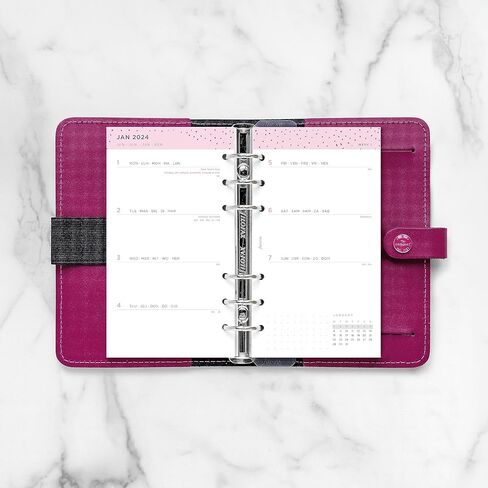 Filofax Calendar Diary Refill, Personal/Compact Size, Week-to-View, Confetti Minimal Diary Pack, Multilingual: Five Languages, 2025 (C68491-25) in Kuwait