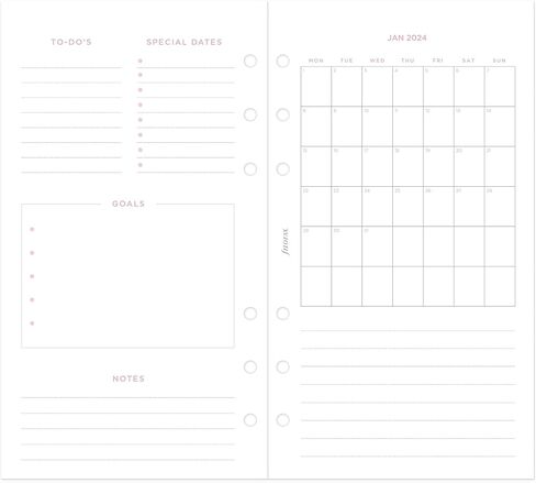 Filofax Calendar Diary Refill, Personal/Compact Size, Week-to-View, Confetti Minimal Diary Pack, Multilingual: Five Languages, 2025 (C68491-25) in Kuwait