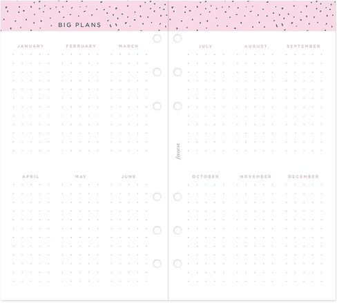 Filofax Calendar Diary Refill, Personal/Compact Size, Week-to-View, Confetti Minimal Diary Pack, Multilingual: Five Languages, 2025 (C68491-25) in Kuwait