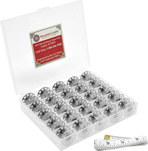 Mandala Crafts Empty SA156 Bobbins for Brother Sewing Machine - 25 Clear Plastic Bobbins for Singer Sewing Machine - Class 15j Bobbins for Kenmore Bernina Janome Elna in Saudi Arabia