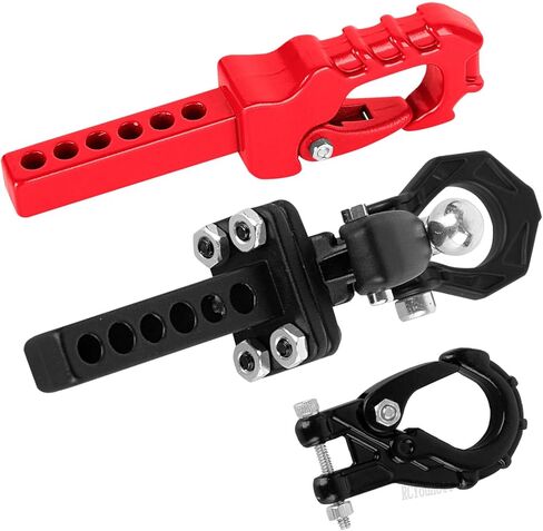 RC Upgrades Part Metal Trailer Chain Trailer Hook Tow Rope Winch Shackles for 1/10 TRX4 SCX10 90046 90081 D90 TF2 CC01 RC Crawler Decor,Black in Kuwait