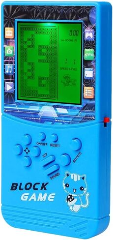 CZT Green Light Large Screen Retro Brick Game Console Built-in Classic Nostalgic Puzzle 999 in 1 Block Game Room/Outdoor/Travel Good Partner Children/Student Gifts (Blue) in Saudi Arabia