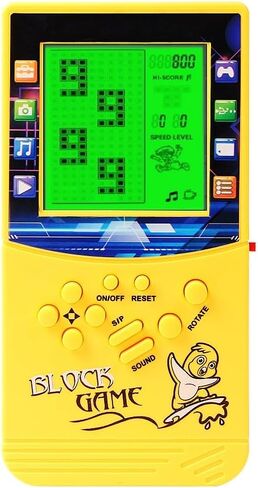 CZT Green Light Large Screen Retro Brick Game Console Built-in Classic Nostalgic Puzzle 999 in 1 Block Game Room/Outdoor/Travel Good Partner Children/Student Gifts (Blue) in Saudi Arabia