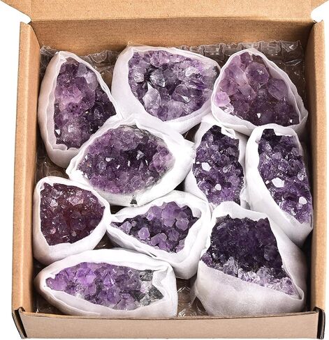 JIC جوهرة 2.2 رطل الأبيض الطبيعي عناقيد كريستالية من الكوارتز الجيود Druzy أحجار استشفاء ديكور المنزل عينة الأحجار الكريمة in Kuwait