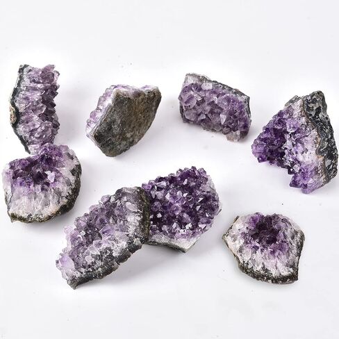 JIC جوهرة 2.2 رطل الأبيض الطبيعي عناقيد كريستالية من الكوارتز الجيود Druzy أحجار استشفاء ديكور المنزل عينة الأحجار الكريمة in Kuwait