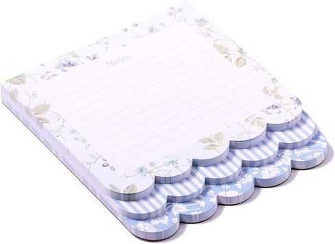 Laura Ashley 3-in-1 Scalloped Edge Layered Notepad – 6.5 x 7.5 Inch Writing Pad with 150 Lined Tear-Off Sheets, Elegant Heirloom Cottage Stationery, Glue-Bound with Sturdy Backboard in Saudi Arabia