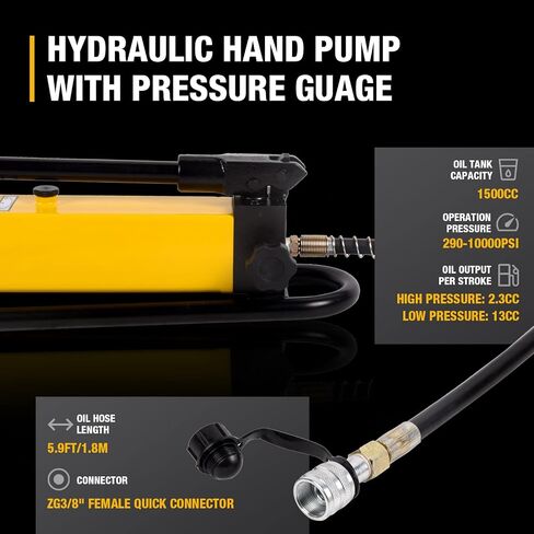 مضخة يدوية هيدروليكية يدوية LCyindu 900cc 10000Psi أسطوانة هيدروليكية محمولة تعمل بشكل فردي للأدوات الهيدروليكية من النوع المنفصل، مضخة رفع هيدروليكية، CP-700 in Kuwait
