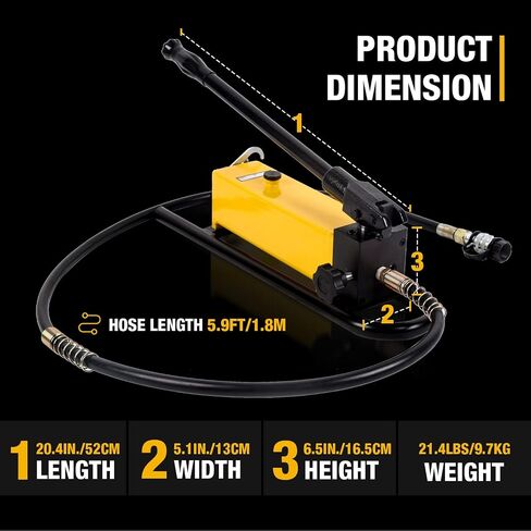 مضخة يدوية هيدروليكية يدوية LCyindu 900cc 10000Psi أسطوانة هيدروليكية محمولة تعمل بشكل فردي للأدوات الهيدروليكية من النوع المنفصل، مضخة رفع هيدروليكية، CP-700 in Kuwait
