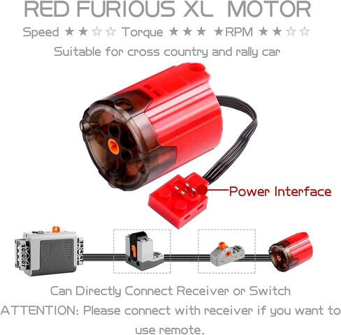 44PCS Power Function Motor Set, New Lighting Groups by Remote Control&Battery Pack Motors Kit for Lego Technic Sets, Electric Functions Rack Gears for Kid&Adult, Black Furious Upgraded in Kuwait