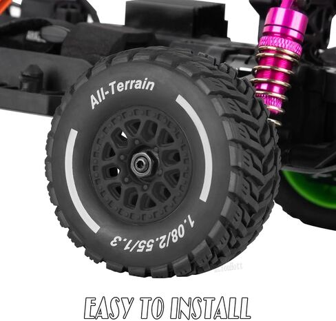 RC Front/Rear Wheel Tires for 1/14 Mojave Grom RC Car,Highway Wheels and Tires Set(4PCS),Plastic Wheels/Wheel Rims,Black in Saudi Arabia