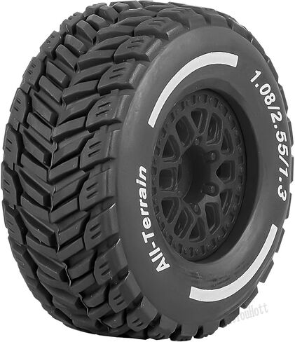 RC Front/Rear Wheel Tires for 1/14 Mojave Grom RC Car,Highway Wheels and Tires Set(4PCS),Plastic Wheels/Wheel Rims,Black in Saudi Arabia
