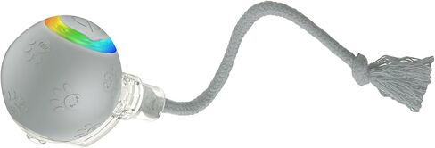 لعبة Cat Ball التفاعلية مع الأضواء الوامضة وأصوات الطيور-أسطوانة تكيفية متعددة السطح ، دعابة قطط قابلة للتنشيط بحركة USB القابلة لإعادة الشحن للقطط الداخلية ، هدية إثراء ذكية (رمادي) in Kuwait