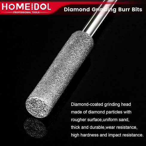 20Pcs Diamond Burr Bits for Dremel, 1/8" Shank Rotary Tool Bits for Stone | Diamond Grinding Bit for Dremel Sanding Bits Stone Carving Set for Glass, Stone, Rocks, Jewelry Carving, Engraving, Polishing in Kuwait