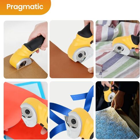 Cordless Electric Scissors,Sturdy Cardboard Cutter Tool Rechargeable Cardboard Box Cutter Multipurpose Fabric Scissor with Safety Lock Switch for Cardboard Leather Plastic Mat Felt(Pink) in Saudi Arabia