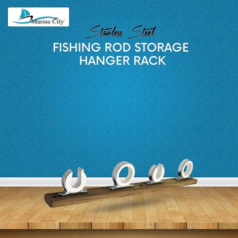 MARINE CITY 316 Grade Stainless Steel White Poly Board 3-Rod Reel Smooth Polished Fishing Storage Hanger Rack for Marines – Boats – Yachts – Vans – Cars – Hardware Accessories (Pack of 1) in Saudi Arabia